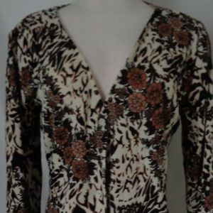 Vintage Floral Cardigan Stretch Medium